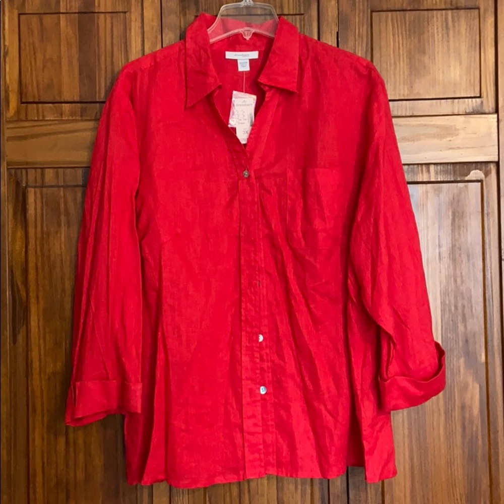 Dress Barn Linen Collared Button Down size 22/24W